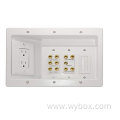 Home Office & Theater,In Wall TV Power Kit, White, Home Entertainment Boxes recessed power cabling connections